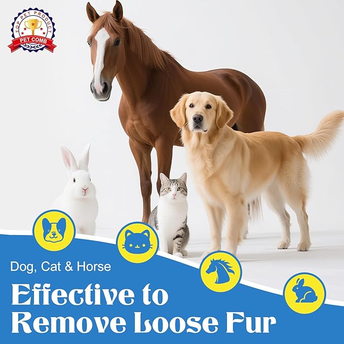 Self Cleaning Dog Brush for Shedding - Bristle Brush and Long/Short Needles Design, Skin Friendly, Slicker Deshedding Dog Brush, Hair Removal for Long & Short Haired Pets (Black)
