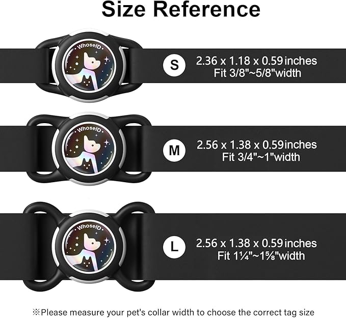 Waterproof Airtag Dog Collar Holder, Silicone & ABS Airtag Holder for Dog & Cat Collars, Ultra-Durable, Lightweight and Protective Airtag Case (Black&Black-1, Small)