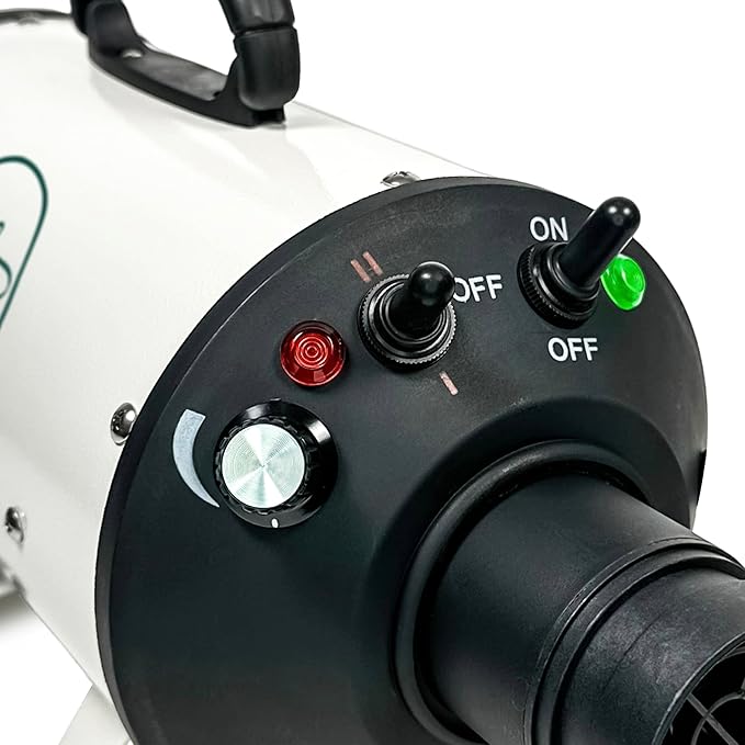 Flying Pig High Velocity Dog Pet Grooming Dryer w/Heater (Flying One, White w/Teal Logo)