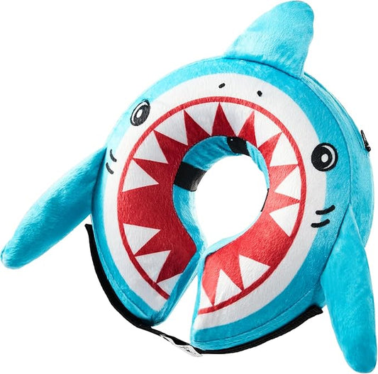 BENCMATE Inflatable Dog Cone Collar Alternative, Soft Dog Cone for Small Medium Large Dogs and Cats, Neck Recovery ECollar Donut Collar After Surgery (Small, Shark)