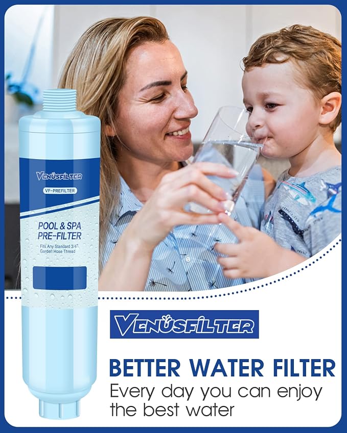 Garden Hose Filter for Filling Hot Tub, Pool, Spa, Greatly Reduces Sediment, Chlorine, Heavy Metals and Odors, Standard 3/4" Garden Hose Thread (1 pack)