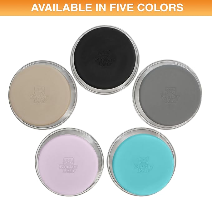 Neater Pet Brands Stainless Steel Dog Bowls with Non-Slip Rubber Bottom – 3 Cup (24 oz), Pink - Set of 2 Heavy Duty Metal Dog Bowls, Dishwasher Safe, Food or Water Bowl, Ideal for Small to Medium Dogs