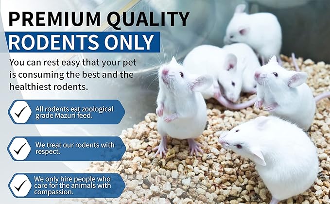 MiceDirect 14 Frozen Rat Combo Pack of Rat 7 Smalls and 7 Rat Mediums Feeders Snake Food for Ball Pythons and Reptiles (14 Count)(4.5-8 in)(910 Grams)