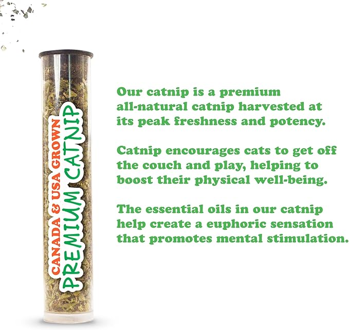 Meowijuana Strawberry Bundle | Get Sprung Refillable Strawberry Toy and Happy Grass Catnip Blend | Promotes Play and Cat Health | Includes North American Organic Catnip