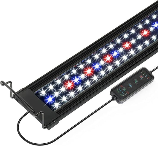 OYO WATER Aquarium LED Light 30"-38" with Timer, 24/7 Cycle, 5 Dimmable Brightness, Sunrise/Sunset Simulation for 10/20/30/55 Gallon Fish Tank