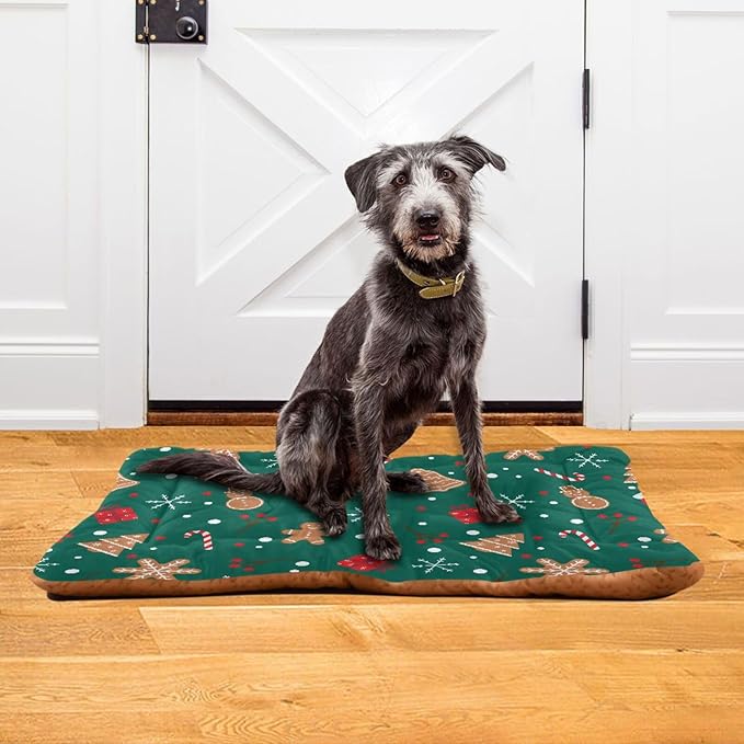 Pet Bed Christmas Snowman Gingerbread Dog Bed Mat Absorbing Non Slip Pad Pet Sleeping Mat for Small, Medium, and Large Dogs Puppy Cat 36 in x 24 in
