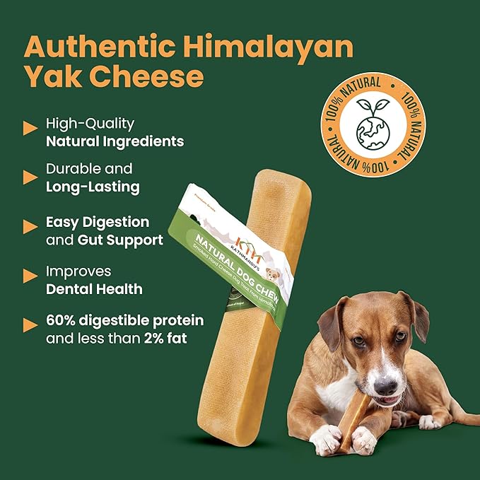 Authentic Himalayan Yak Cheese for Dogs - Small/Medium (Pack of 4) - Sourced from Pristine Himalayan Foothill, Rawhide-Free, NO preservatives