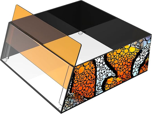 Flipper Ultra Clear Aquarium Top Down Underwater Viewer with Removable Orange Filter for Coral and Fish Observation - Aquarium Filter with Unique Artwork Box - Ideal for Color Coral and Reef Pictures