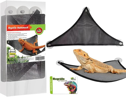 Bearded Dragon Hammock Reptile Hammock for Axolotl,Geckos,Lizards,Breathable Mesh Bearded Dragon Tank Accessories for Snakes,Chameleon,Fish