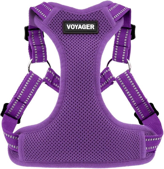 Best Pet Supplies Voyager Adjustable Step-in Flex Breathable Mesh Dog Harness for Small Medium Large Dogs (Purple), XS