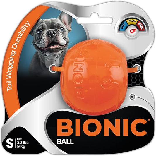 BIONIC Ball Dog Toy, Small - Interactive Dog Chew Toy That Stands Up to The Toughest Chewers, for Dogs up to 20 lbs. (9 kg)