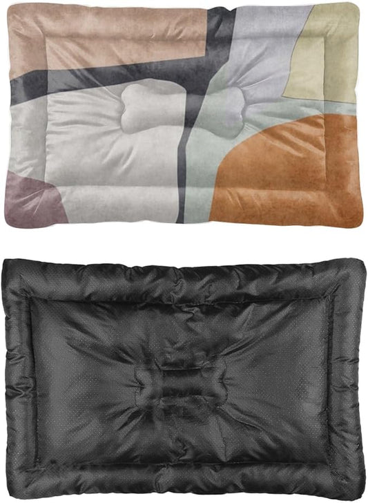 Modern Minimalist Boho Senior Dog Bed Washable Crate Mat Non-Slip Dog Pads Crate Cushion Washable Non-Slip Kennel Pads for Crates Bed Pad Floor Mat Large Pillow Indoor Outdoor 36X24 Inch