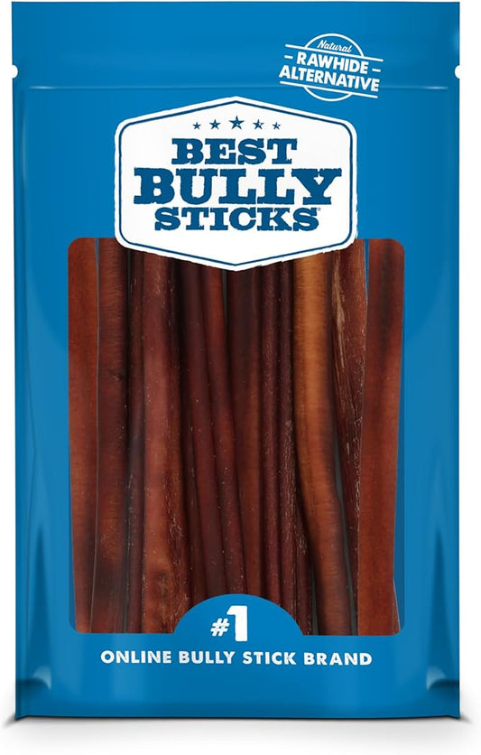 Best Bully Sticks 12 Inch Bully Sticks for Dogs - 10 Count (Pack of 1) - Natural, Easily Digestible, 100% Grass-Fed Beef, Grain and Rawhide Free