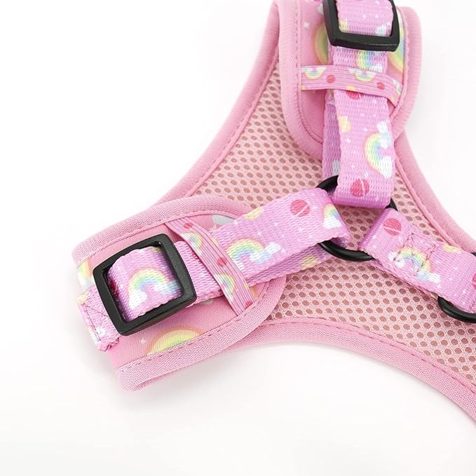 Dog Cat Harness and Leash Set, Puppia Soft Mesh Padded and Adjustable Puppy Vest Cute Dog Clothes Escape Proof Easy Walk Pet Accessories