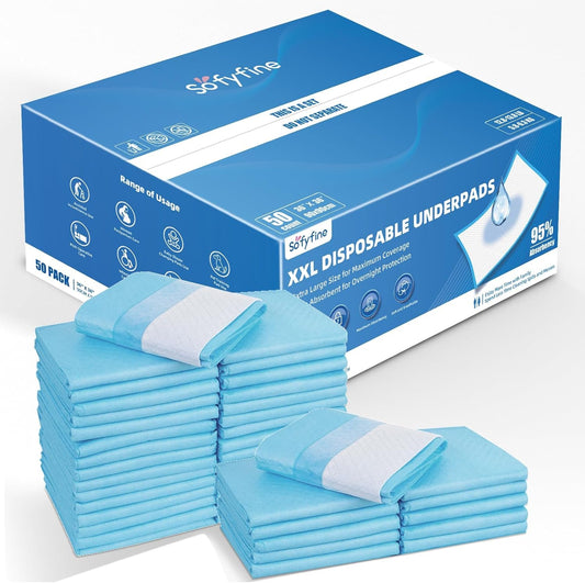 100 Count Extra Large Chucks 36"x36" Thicken Elderly Adults Incontinence Bed Pads Disposable, Heavy Duty Absorbency Underpads Waterproof, XXL Extra Large Puppy Pee Training Pad