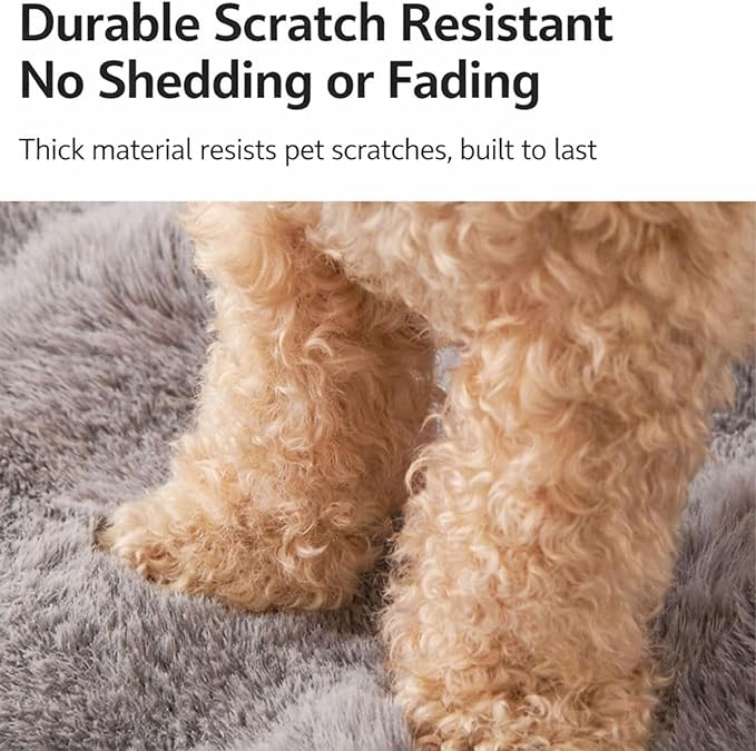 Dream Cloud Pet Sofa Bed Machine Washable Waterproof Supportive Comfort Non-Slip Plush Pet Couch Bed with Raised Edge for Sofa Car Floor, Small Medium Dogs Cats, Furniture Protector (Coffee2)