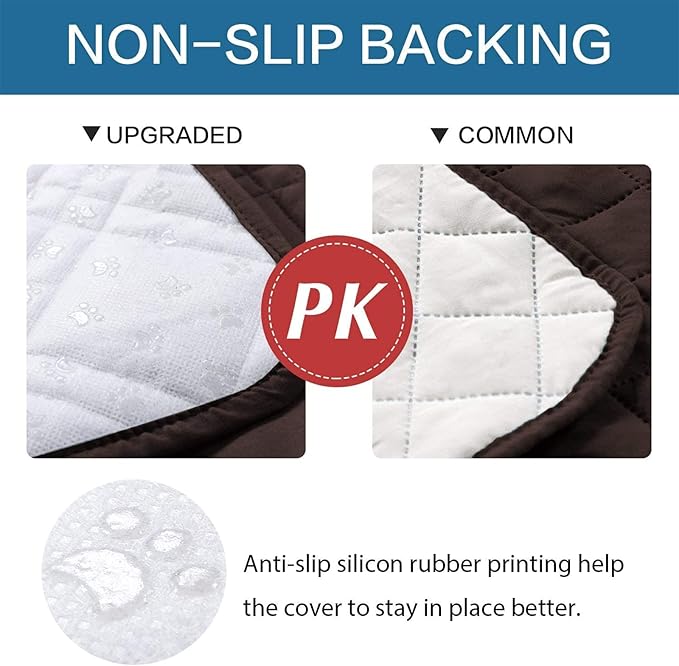 Waterproof Dog Bed Covers for Couch Protection, Water-Resistant Soft Dog Pet Blanket Anti-Slip Dog Blanket for Bed, for Furniture Bed Couch Sofa (Brown,68x82inch)