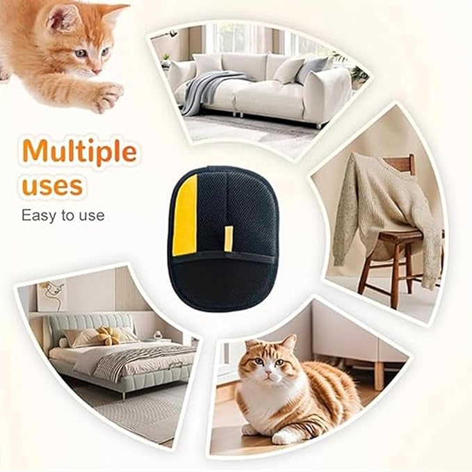2 Pcs Pet Hair Removal Glove, 2025 New Pet Hair Remover Electrostatic Gloves, Upgrade Electrostatic Gloves Pet Hair, Reusable Cat Dog Grooming Gloves Pet Hair for Cats & Dogs