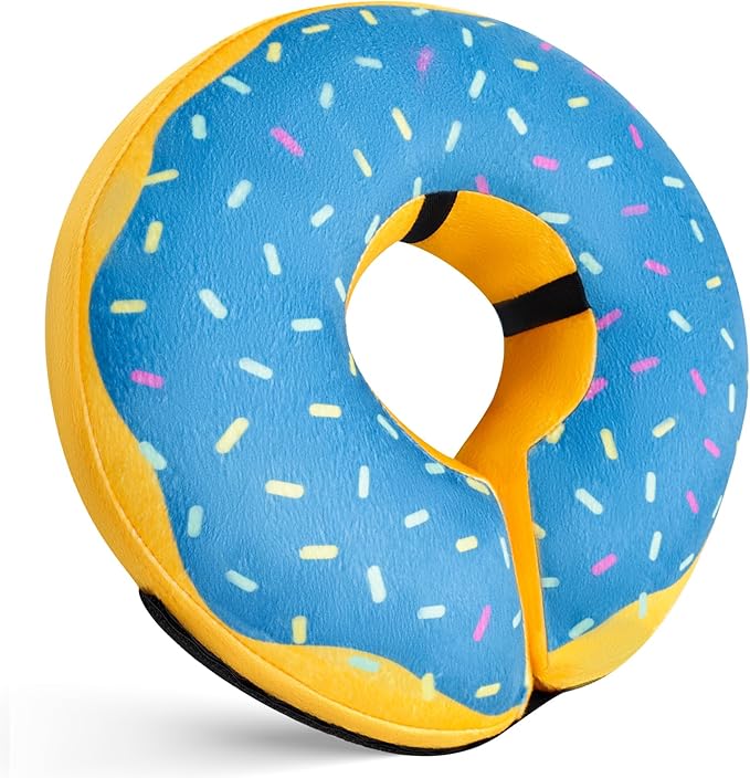 Katoggy Inflatable Dog Cone Collar for Dogs After Surgery, Soft Adjustable Blow up Donut E-Collar for Small Medium Large Dogs and Cats