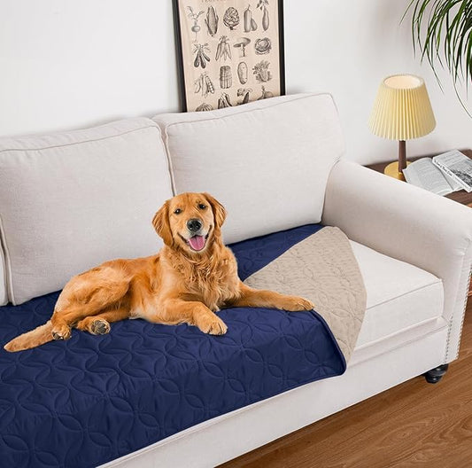 BESTSWEETIE 2024 Newest Couch Cover for Dogs Washable, Couch Protector, 100% Waterproof Dog Bed Cover, Anti-Slip Sofa Covers Washable (30x70 inch, Navy)