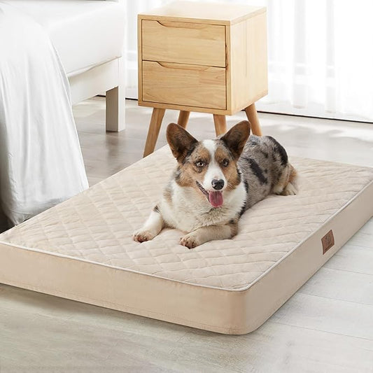 WNPETHOME Orthopedic XXL Dog Beds Large Sized Dog, Waterproof Extra Large Dogs Bed with Removable Washable Cover, Multi-Needle Quilting Dogs Crate Bed