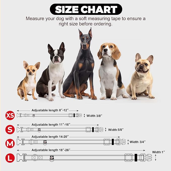 azuza Reflective Dog Collar with Airtag Holder, Soft Neoprene Padded Pet Collar with ID Tag Ring, Adjustable for Small Dogs,Purple,S