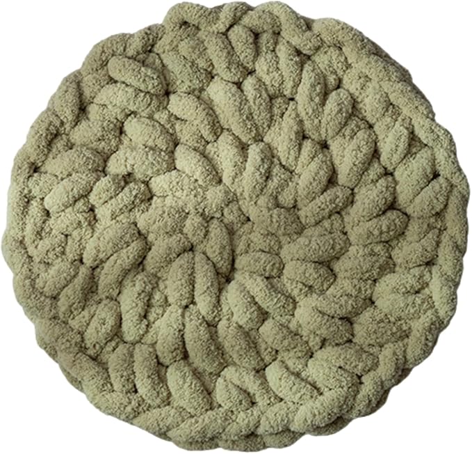 Cat Knitted Bed Mat, Extra-Soft Washable Warm Round Pads Cushions for Indoor Kittens, Cat Trees Towers, Perfect for Kneading and Sleeping (Green,Small)