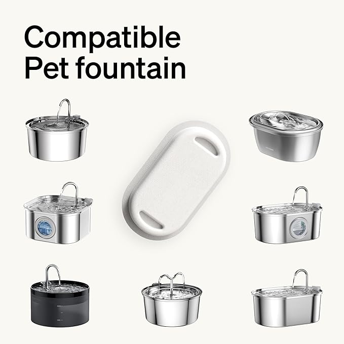 PETLIBRO 8 Packs Replacement Filters for Stainless Steel Cat Water Fountain PLWF003 & PLWF006, 4 Months Set of Replacement Filters fot Pet Water Fountain Stainless Steel