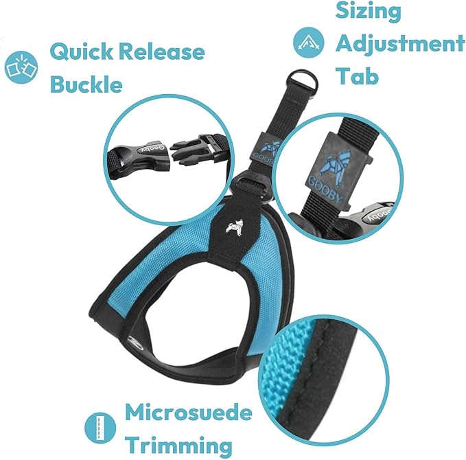 Gooby Escape Free Easy Fit Harness - Black, X-Small No Pull Step-in Patented Small Dog with Quick Release Buckle Perfect On The Go for Dogs or Medium (04602-BLK-XS)