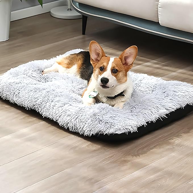 Dog Crate Mat, Dog Bed for Large Dogs, Comfy Fluffy Kennel Pad Anti-Slip for Dog beds & Furniture, Quilted Dog Bed for Pets for Medium/Small Dogs Cats (Color : Green, Size : 16.9x11)
