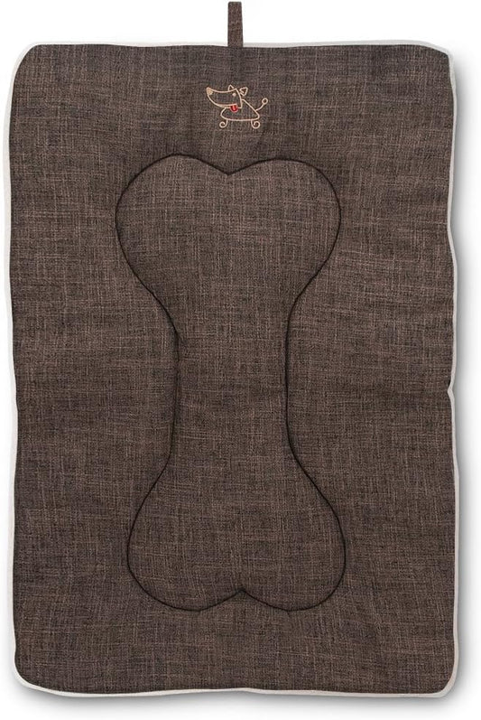 Best Pet Supplies Machine Washable Dog Crate Mat – Double-Sided Kennel Pad - Brown Linen, XL (42 x 28)