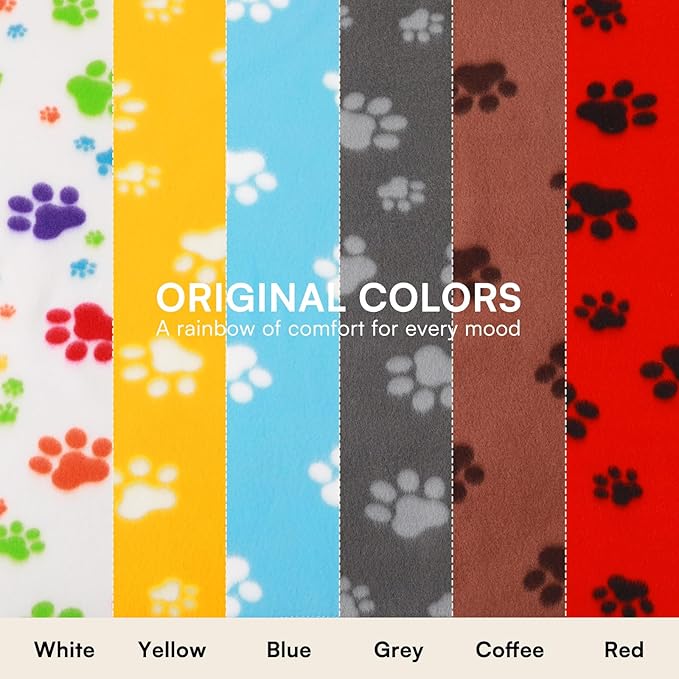 LINENLUX Cute Dog Blanket for Small Medium Dogs 6-Pack Soft Stretchy Fleece Blankets for Pet Cat Puppy Warm Wrinkle-Resistant Throw for Couch Bed Outdoor Grey 40x31 inch (Pack of 6)