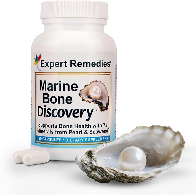 Marine Calcium Bone Density Supplement, 3.5X Absorbable Pearl Calcium & Icelandic Marine Algae, with Magnesium, Vitamin D3 K2 & More, Organic, Holistic Alternative, Astronaut Endorsed - 30 Days Supply
