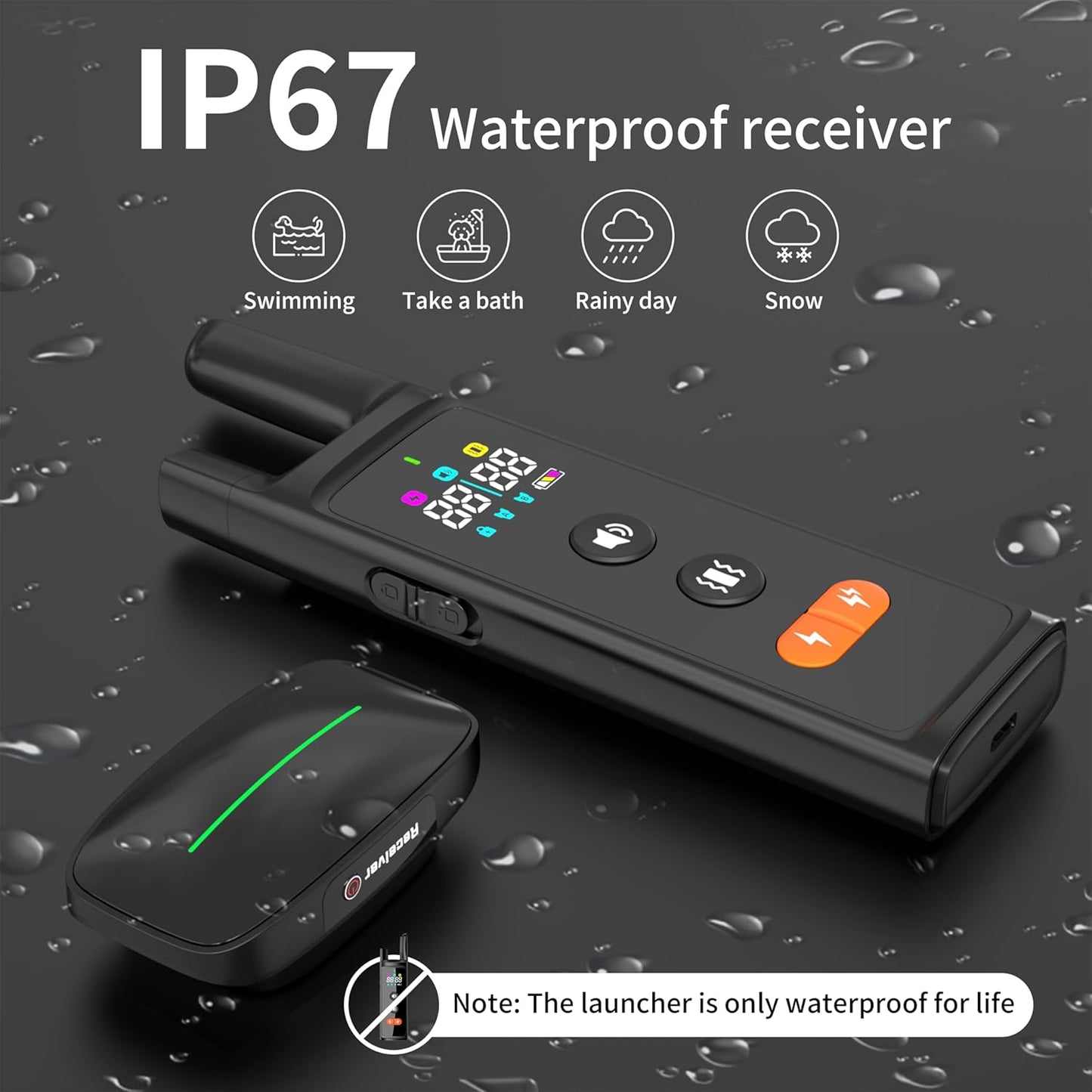 Dog Training Shock Collar 4000FT Dog Bark Collar with Remote IP67 Waterproof 4 Training Modes Beep Vibration Shock Light Mode Magnetic Charger Electric Dogs Collar 8-25 inches Double Shock Iron Black