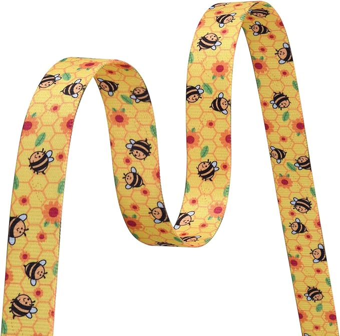 Dog Collar and Leash Set with Bohemia Floral Tribal Geometric Patterns - Soft Ethnic Style Collar Adjustable for Small Medium Large Dogs(Bee Set,S)