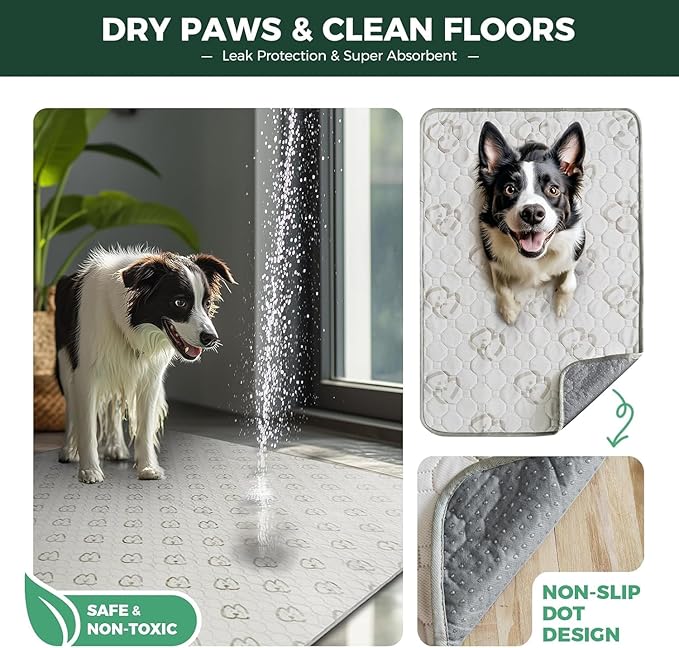 FXW Washable Pee Pads for Dogs, Puppy Pads with Super Absorbent, Specifically Designed for Whelping Box, 39" Round, Khaki, 1 Pack