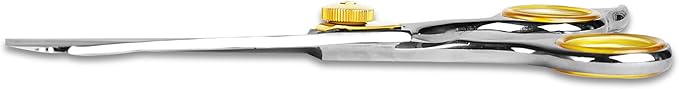 Sharf Dog Grooming Scissors, Gold Touch 6.5 Inch Straight Professional Dog Grooming Shear with Safety Round Tip