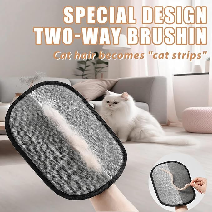 2025 Upgraded Pet Hair Removal Glove |Double-Sided – Reusable Grooming & Bathing Glove for Dogs and Cats |Soft Silcone Touch |Easy Deshedding and Cleaning Mitt (Black, 5 PCS)