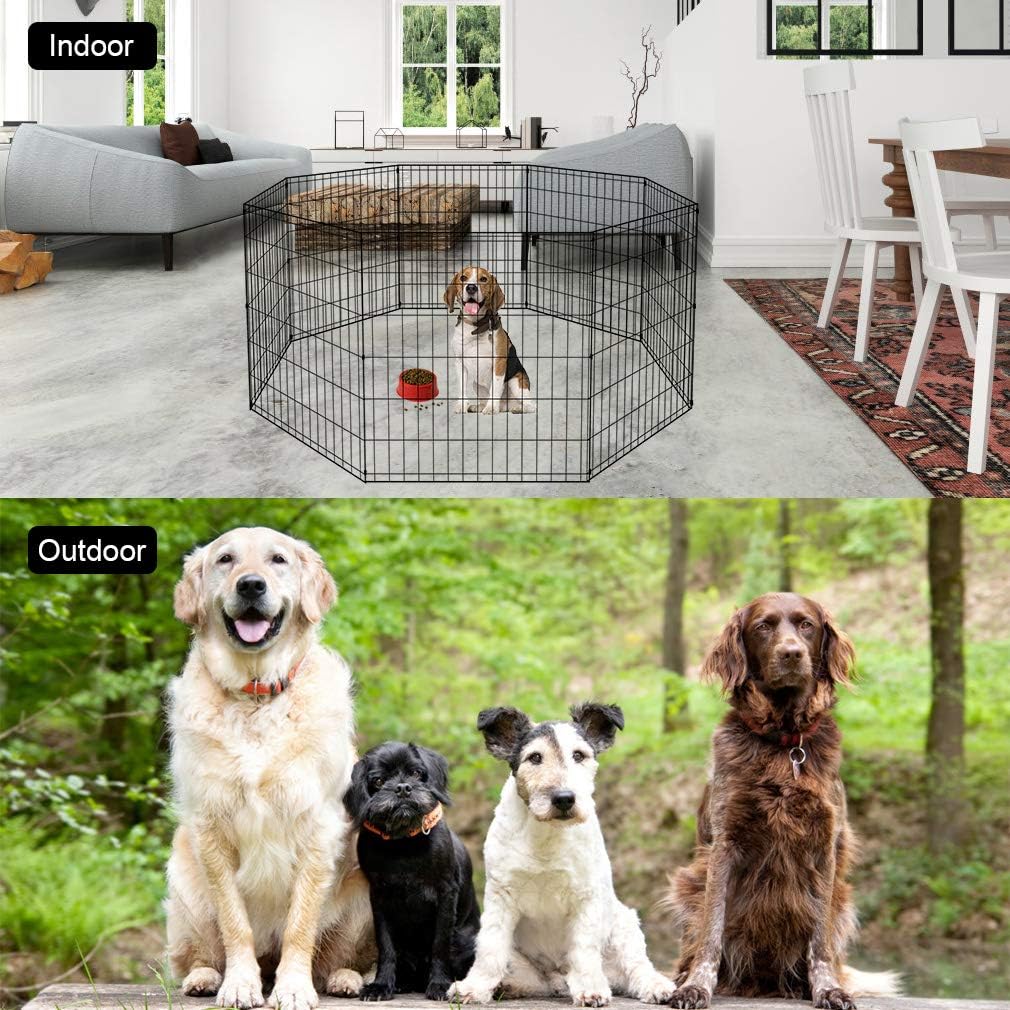 BestPet Metal Wire Playpen, 30 Inch Tall Black