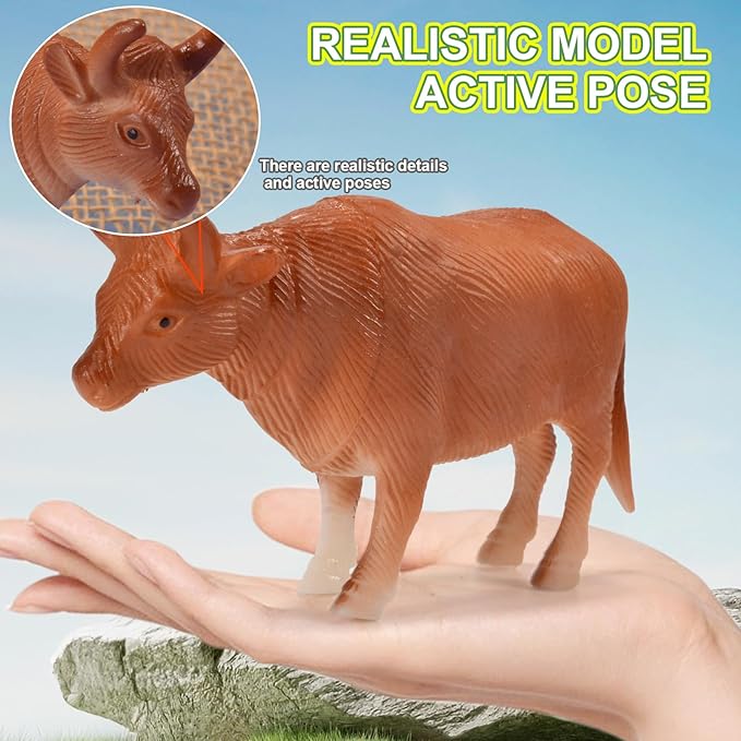 12 Pack Large Farm Animals Toys for Kids 3-5 Year Old Toddlers 1-3 Realistic Plastic Farm Animal Figures Playset Animal Poultry for Learning