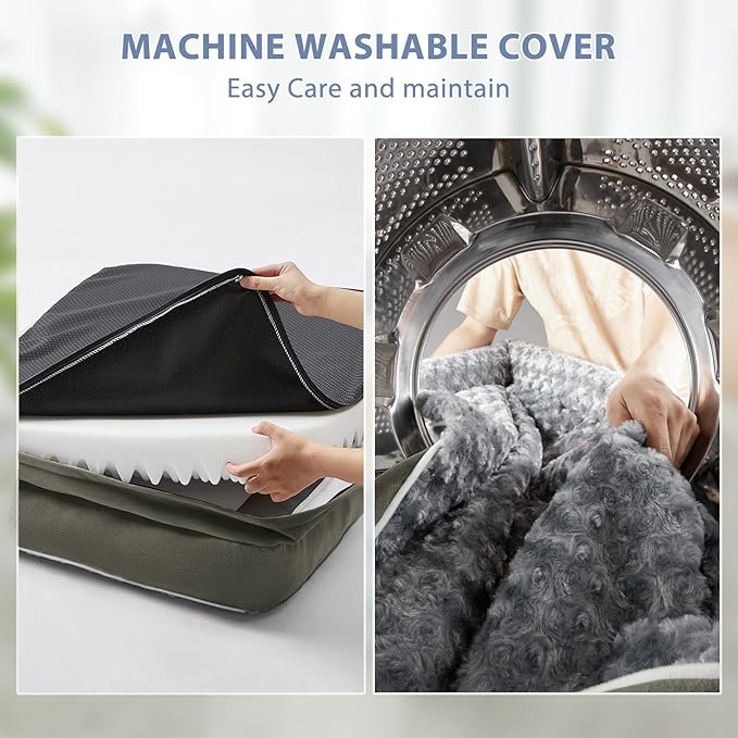 BFPETHOME Orthopedic Dog Beds for Large Dogs-Waterproof Sofa Dog Bed with Removable Washable Cover, Big Pet Bed with Waterproof Lining and Nonskid Bottom,Pet Bed for Large Dogs