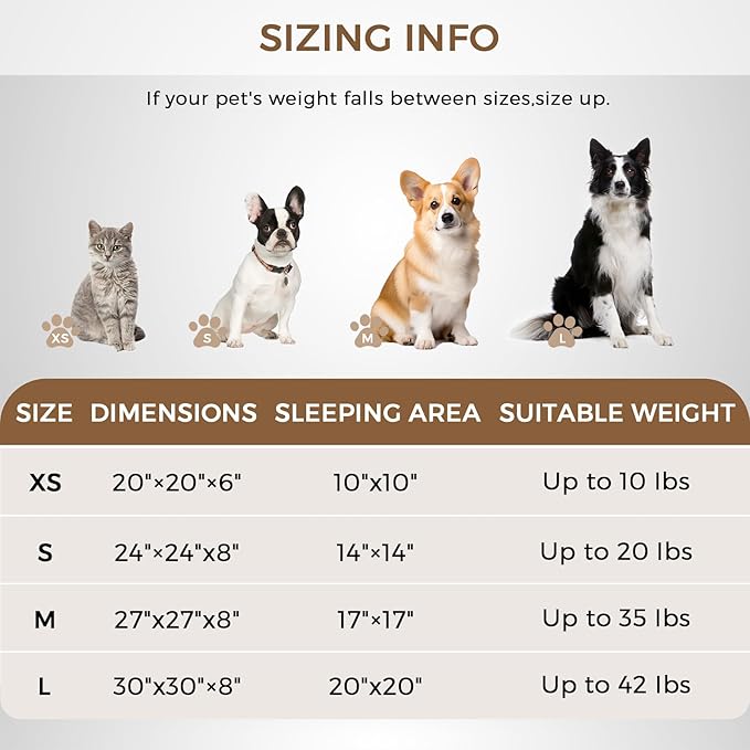 Calming Dog Bed & Cat Bed with Anti-Slip Bottom, Medium Size Washable Anti-Anxiety Donut Dog Beds for Small Dogs & Cats, Fluffy Plush Cozy Round Dogs Bed(24 Inch, Dark Brown)