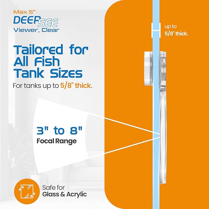 FL!PPER Flipper DeepSee Viewer MAX 5" Coral and Fish Magnifier for Reef Tank and Freshwater Aquarium Photography and Videography - Magnetic Magnifying Glass
