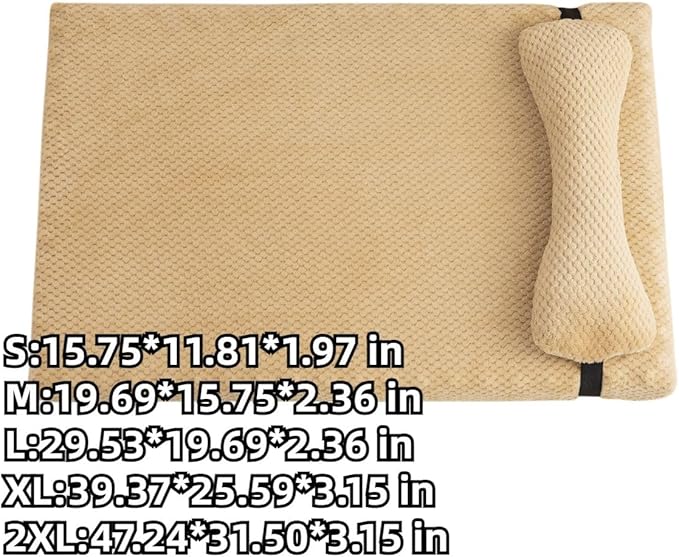 Dog Bed for Small Medium Large Dogs, Dog Mattress with Removable Pillow for Crate Kennel, Sofa Dog Bed, Super Soft Pet Bed for Dogs and Cats, Pet Beds & Furniture (Coffee,XX-Large)