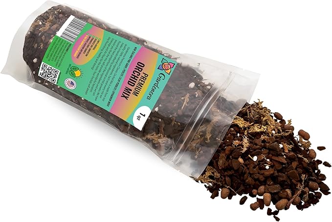 Organic Premium Orchid Soil Mix by Gardenera - Hand Mixed Classic Sphagnum Moss Potting Soil Mix - for Phalaenopsis Orchid - 20 Quart (4 Bags of 5 Quart)