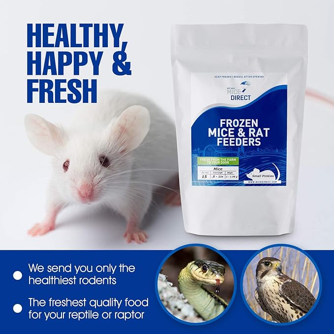 MiceDirect Frozen Mice Combo Pack of Small Pinkies & Pinkies Feeder Mice - Food for Corn Snakes, Ball Pythons, Lizards & Pet Reptiles- 40 Ounce (50 Count)