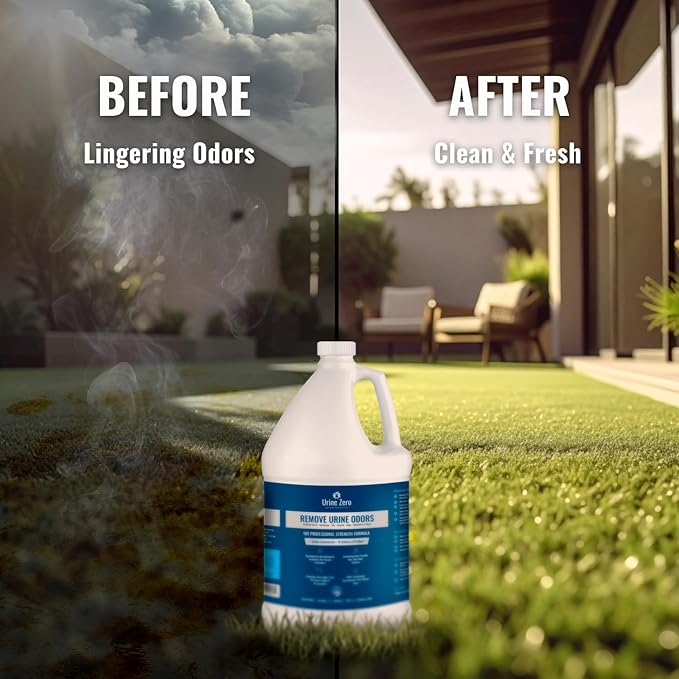 Pet Odor Eliminator – Ready-to-Use 1 Gallon | Powerful Bio-Enzyme Cleaner for Dog & Cat Urine Smell on Artificial Grass, Carpet, Tile, Rugs & More | Pet & Kid Safe