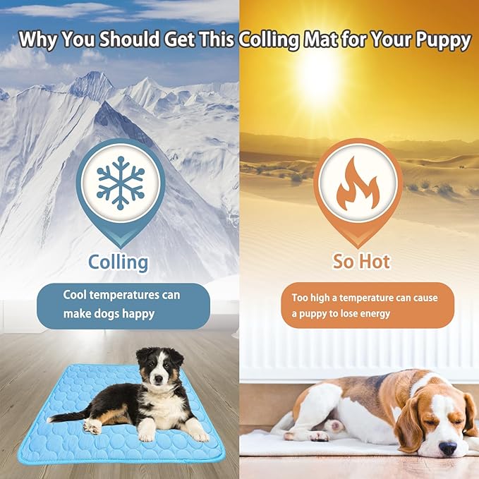 Dog Cooling Mat, 2025 Upgraded Cooling Blanket for Dogs, Washable Cool Mat for Dogs for Summer, Portable Pet Coolings Pad for Dogs & Cats Sleeping (28"x22" L Size)