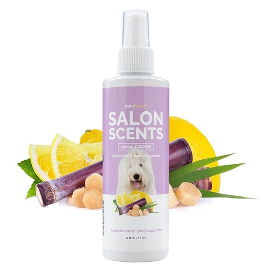 Bark2Basics Salon Scents Pet Grooming Cologne Spray - 8 oz, Natural Professional Perfume for Dogs and Cats, Long Lasting, Deodorizing, Made in The USA (Sweet Italian Lemon)