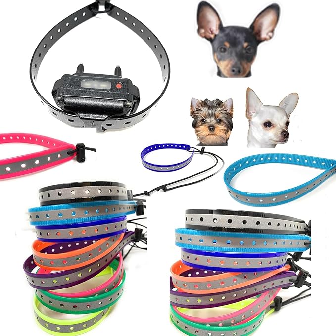 Replacement GPS eCollar with Adjustable Bungee, Multi-Hole Design, and Secure Toggle Closure for Small Dogs (Reflective Orange, Small Neck)